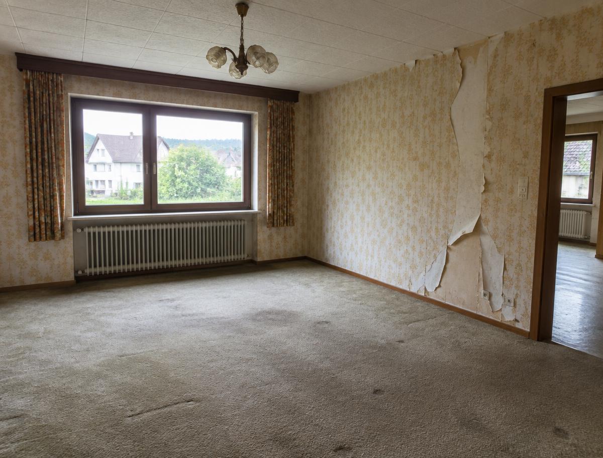 Wohnbereich renoviert – vorher